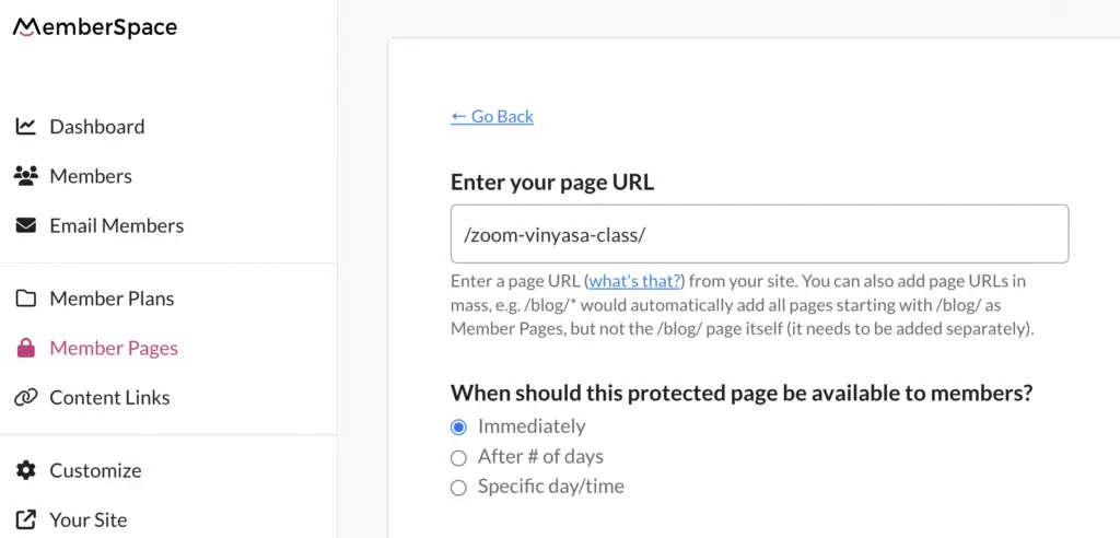 Password protect Zoom yoga class page