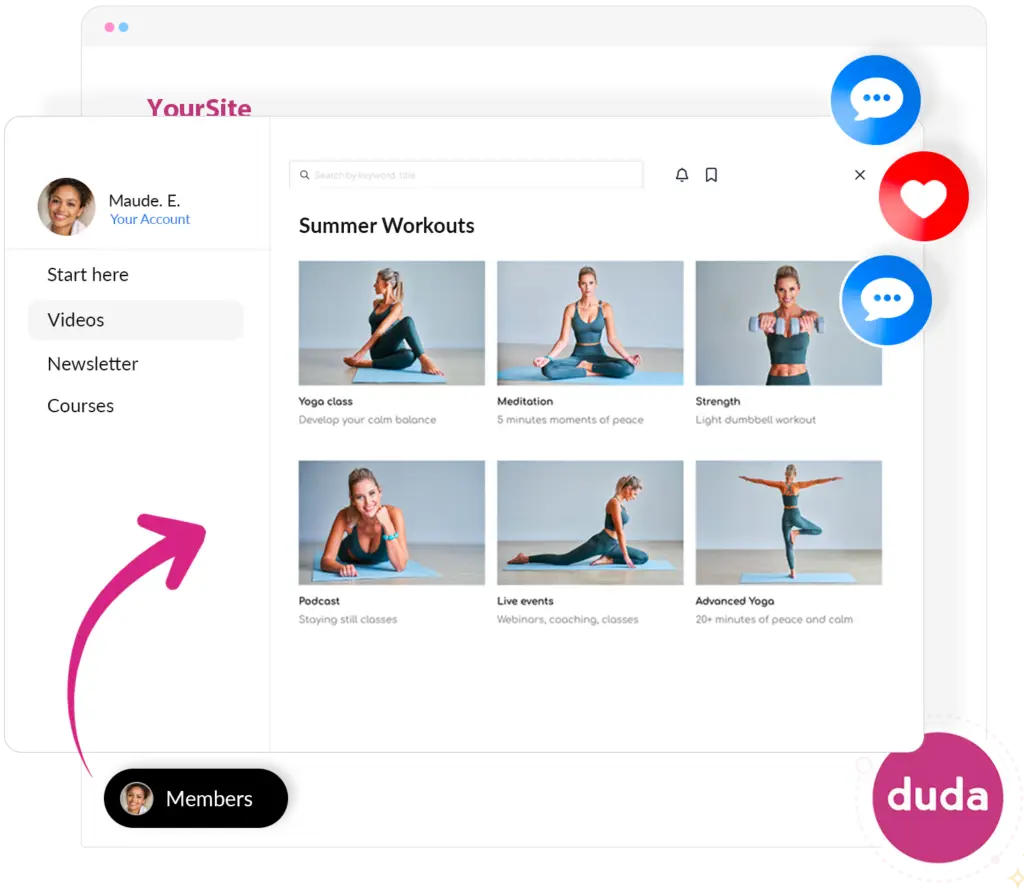 Duda Membership Software plugin