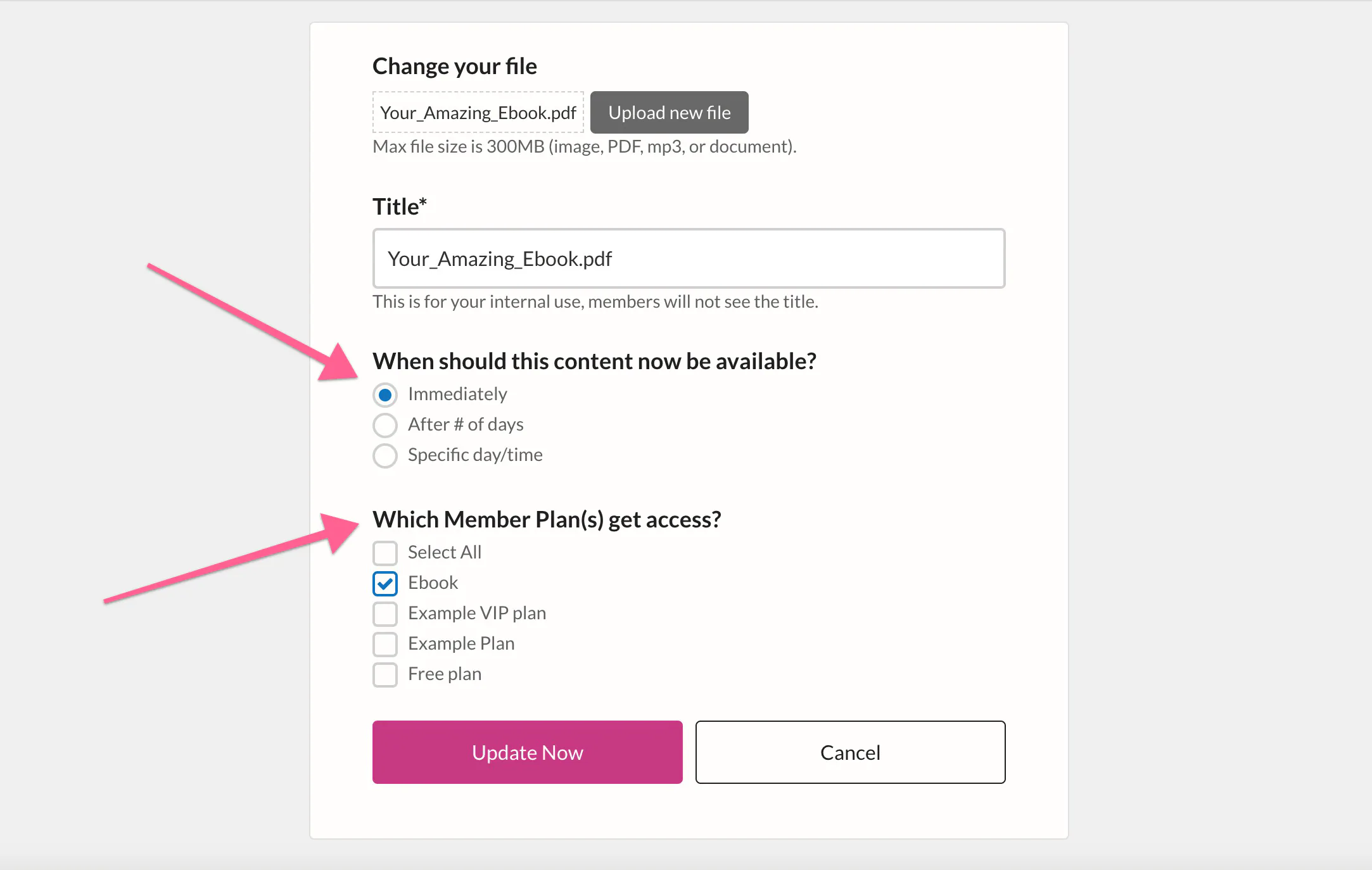 Managing MemberSpace content links overview