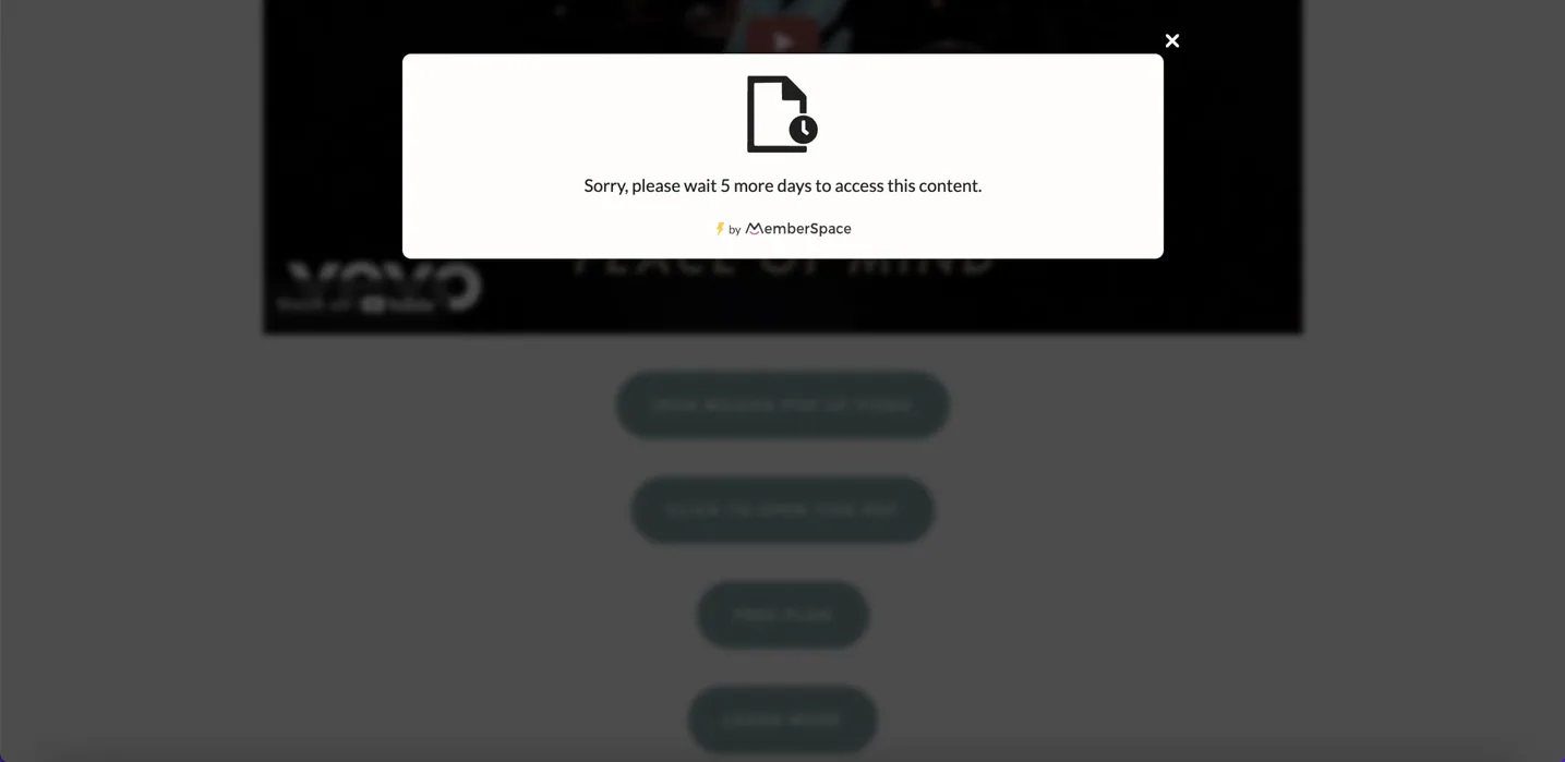 Schedule the release of your membership business content