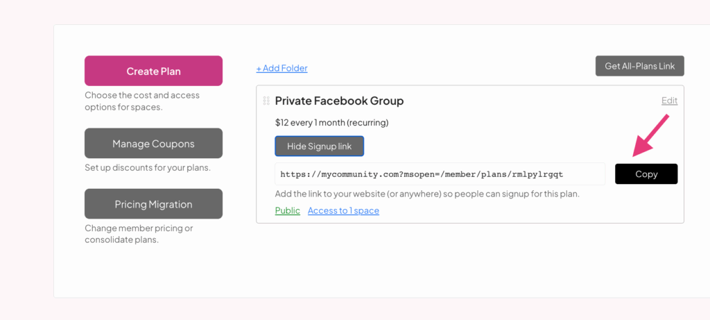 paid facebook group signup link