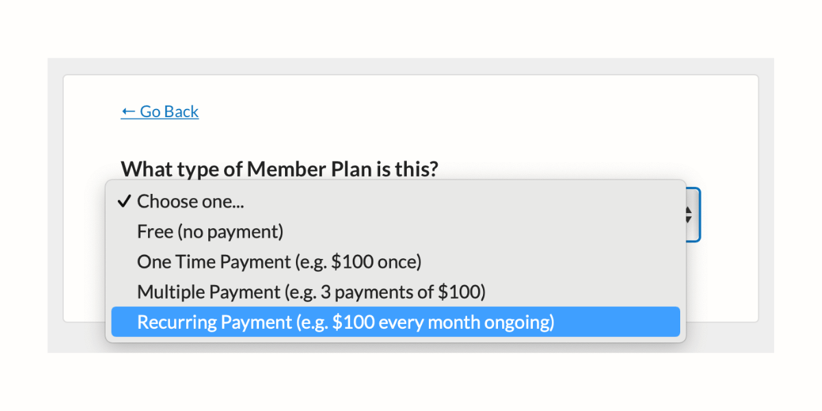 Create Recurring Payment Plan for your Content Library