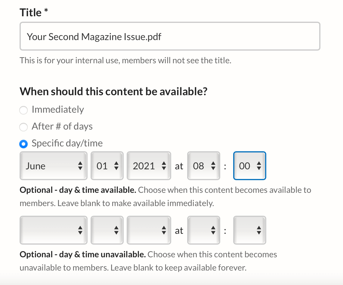 Schedule New Magazine Issues in Advance