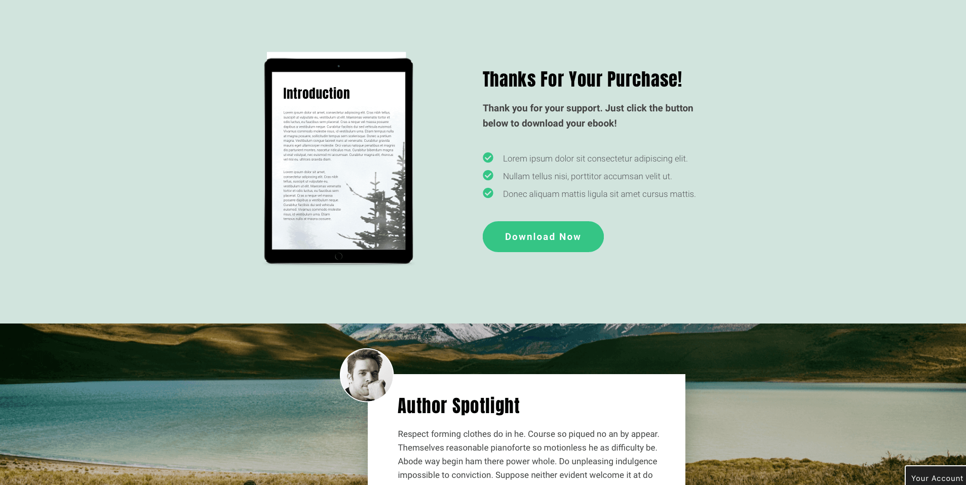 Thank you landing page eBook