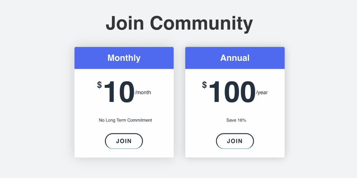 Paid Community Landing Page