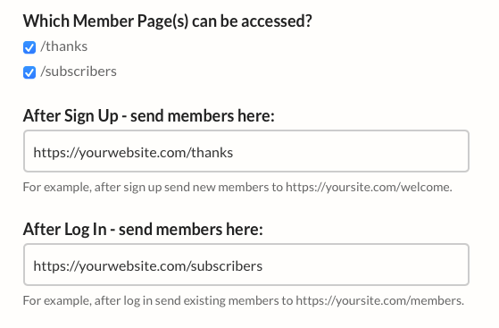 Grant Member page access