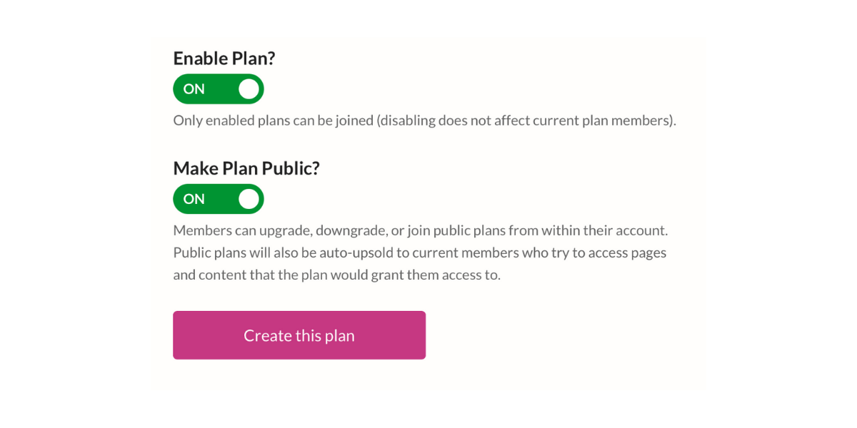 Public Plan Toggles