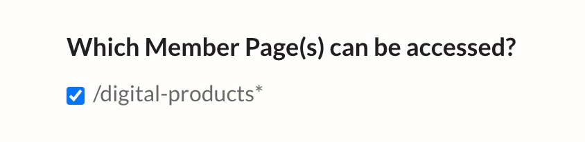 Choose which Member Plan grants access to the protected digital product page