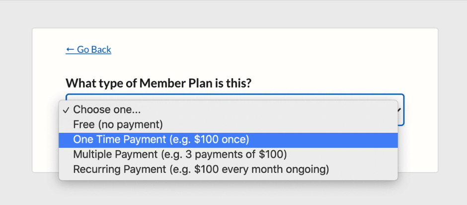 Create a one-time payment plan for digital products
