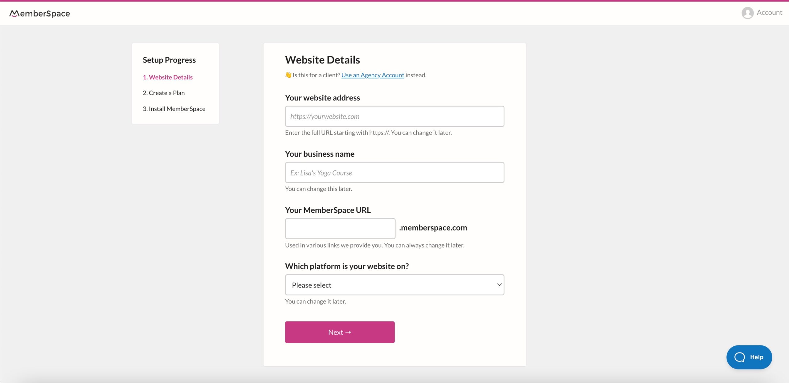 MemberSpace uses an interactive member onboarding process