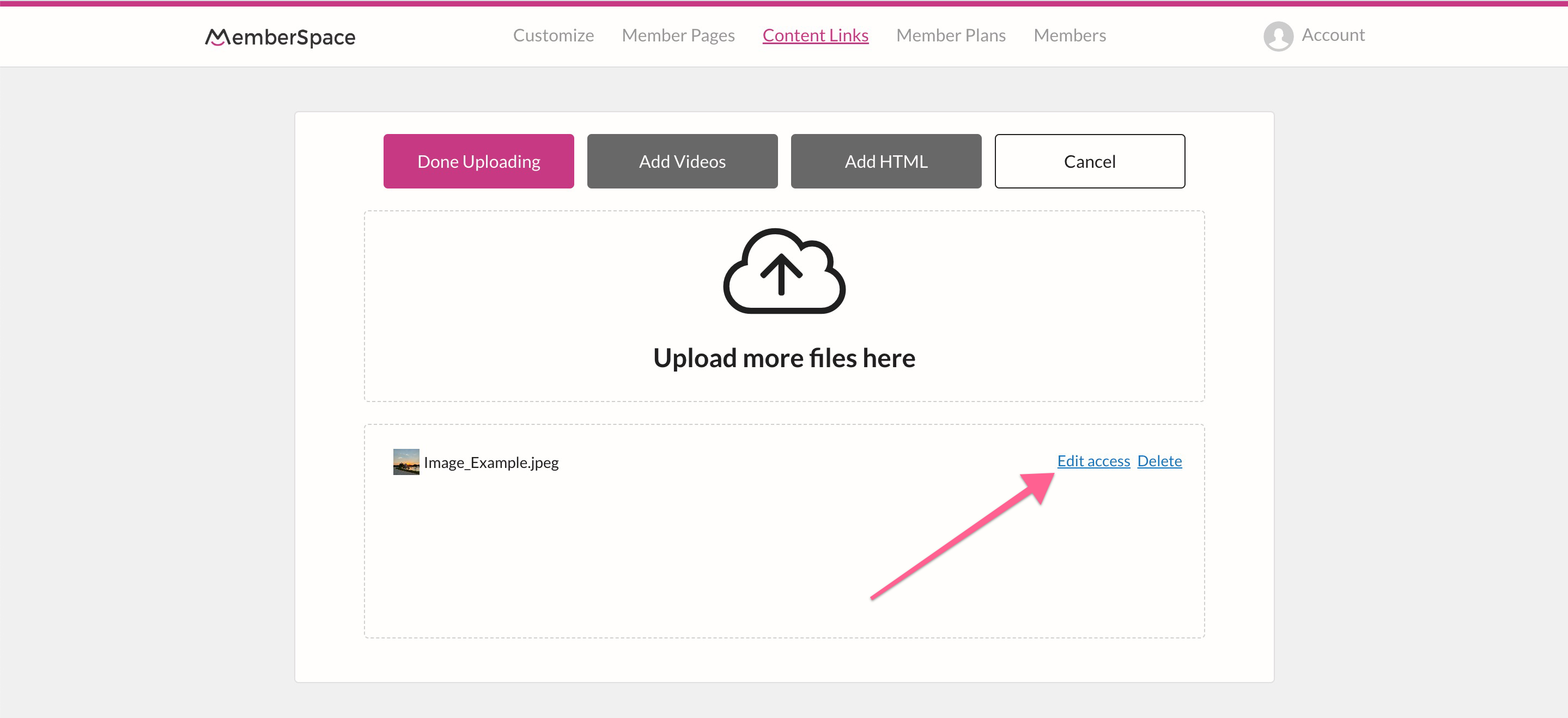 Edit the access details for each in-person event file