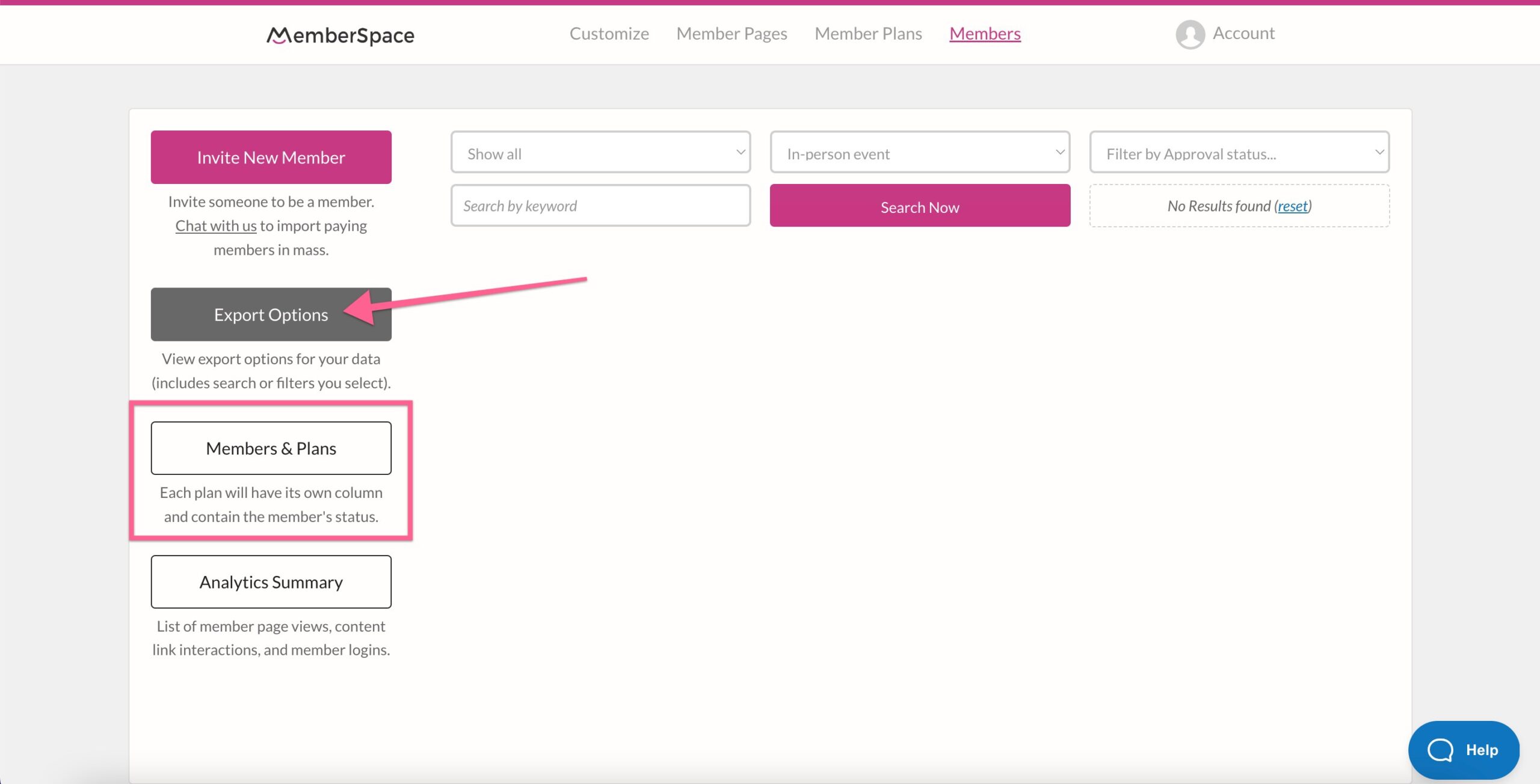 Export the attendee list for your in-person event