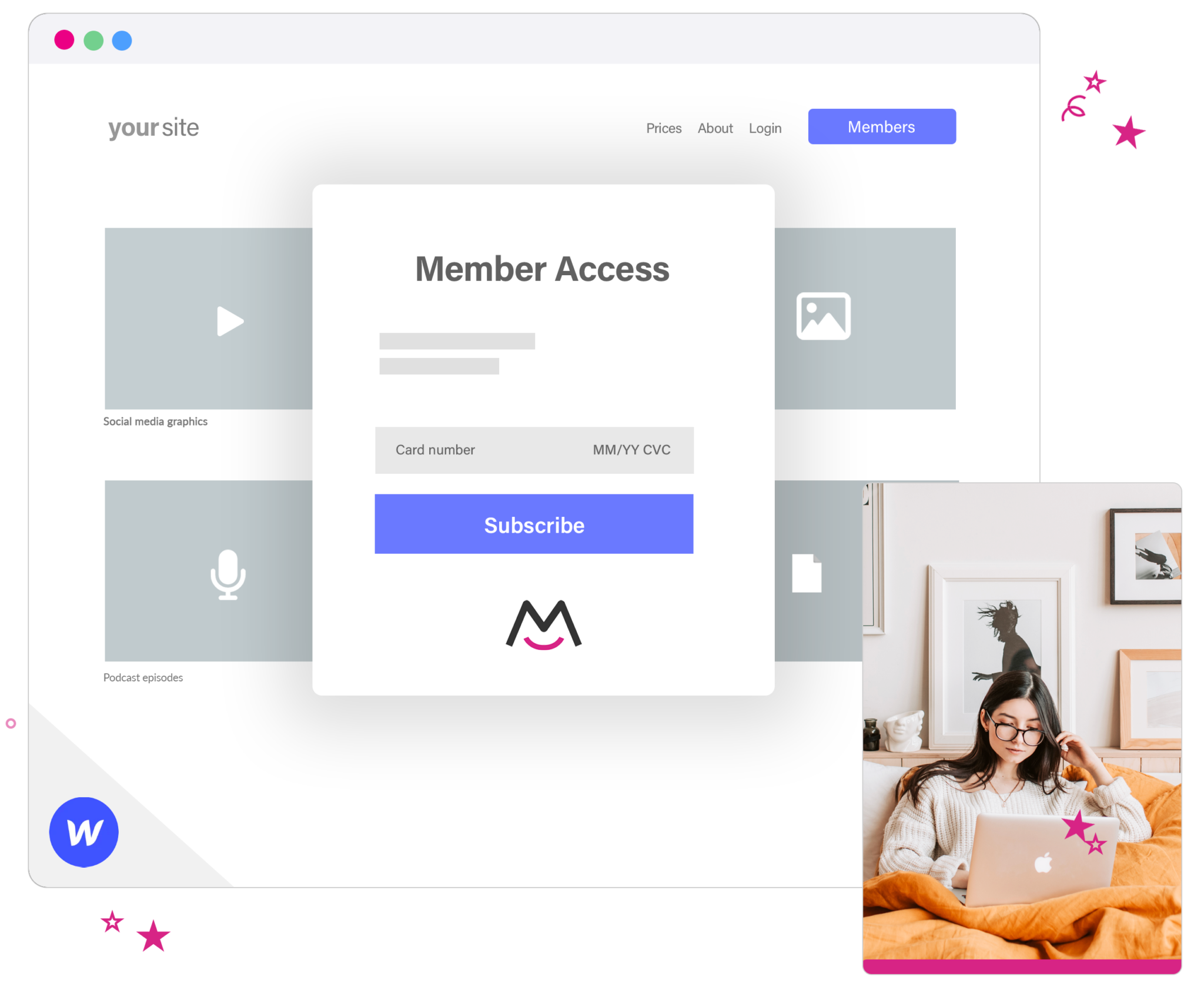 create a webflow membership site