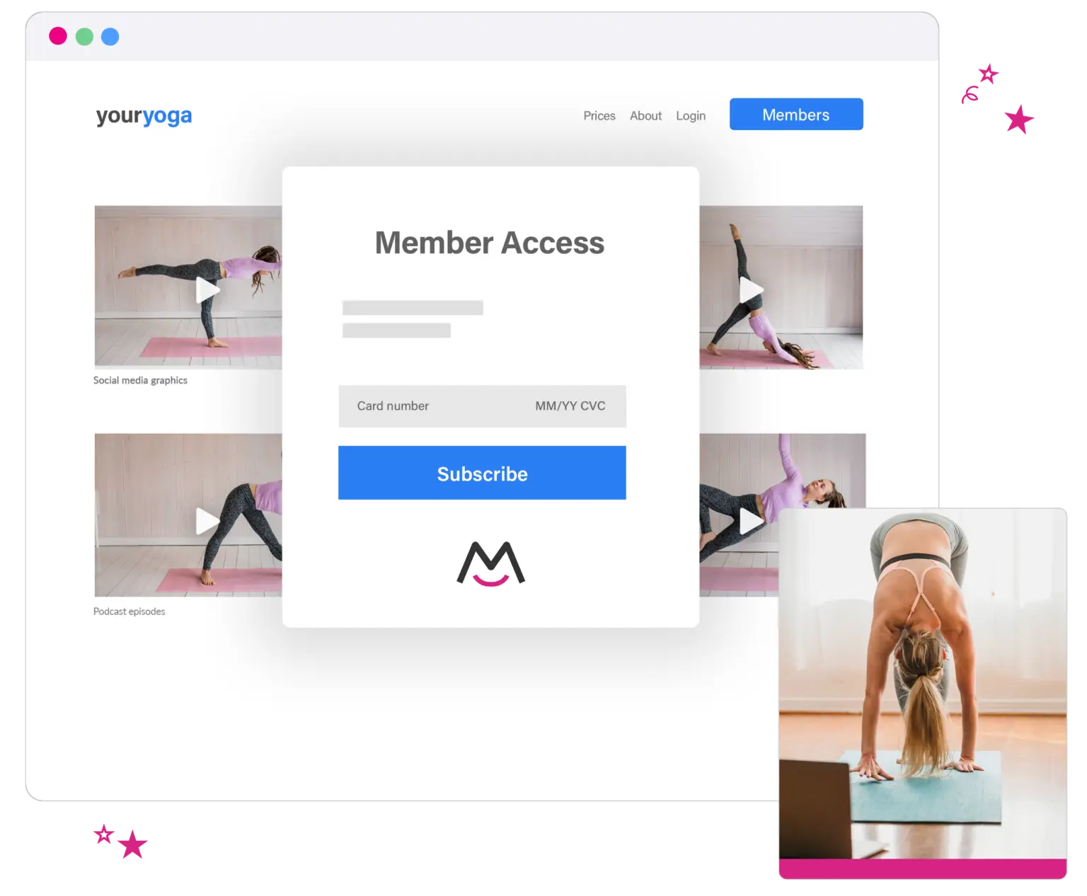 Yoga membership site
