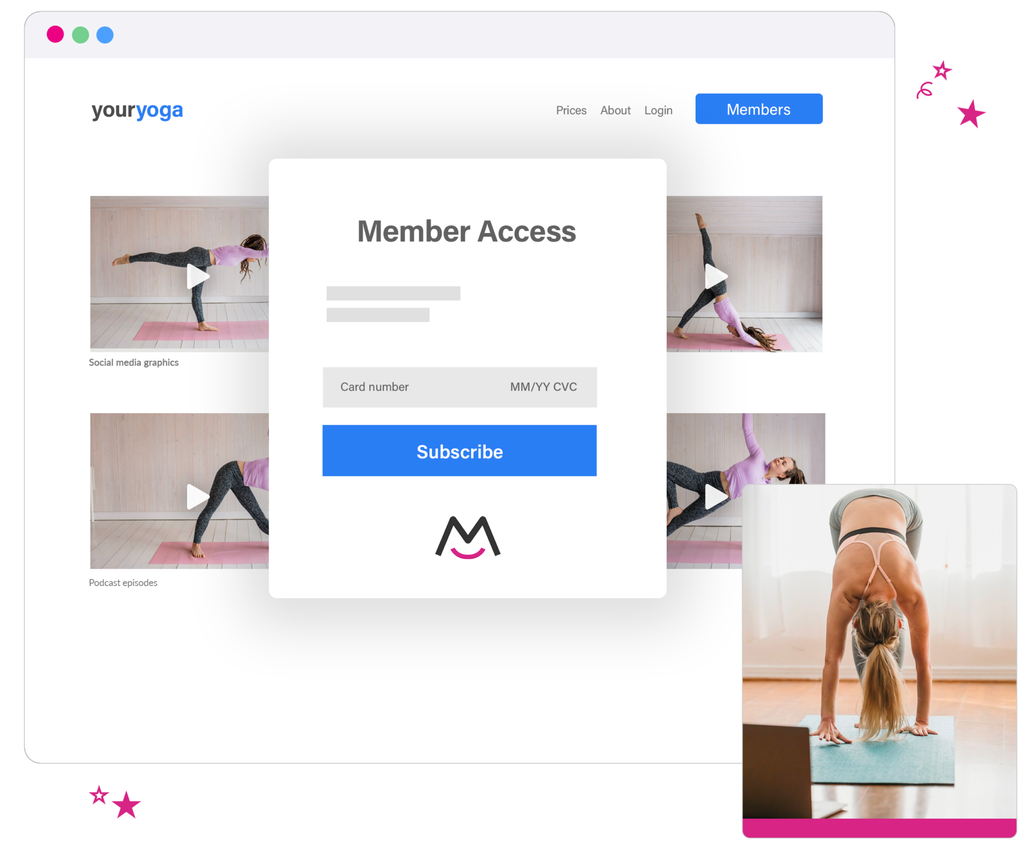 Yoga membership site