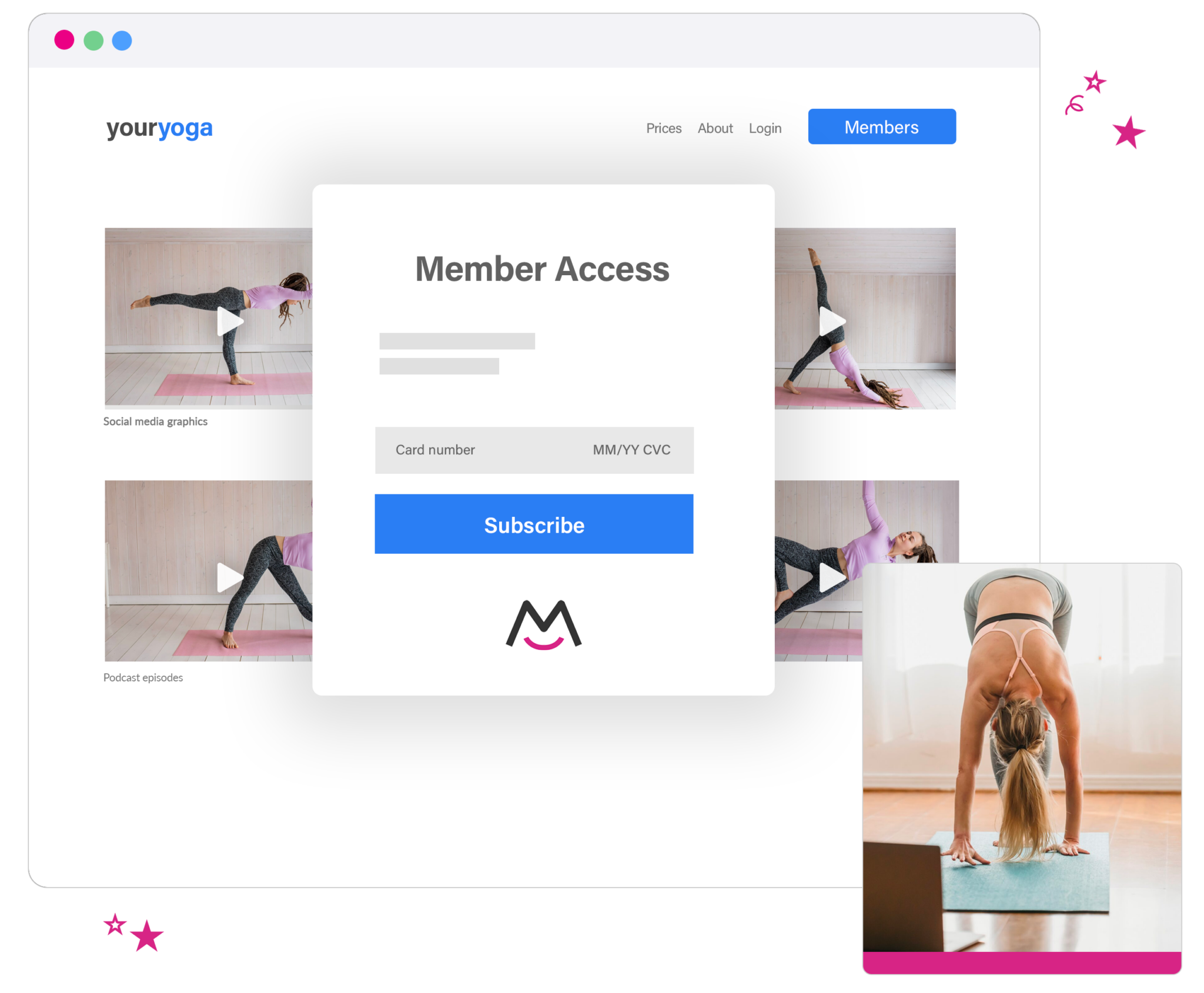 Yoga membership site
