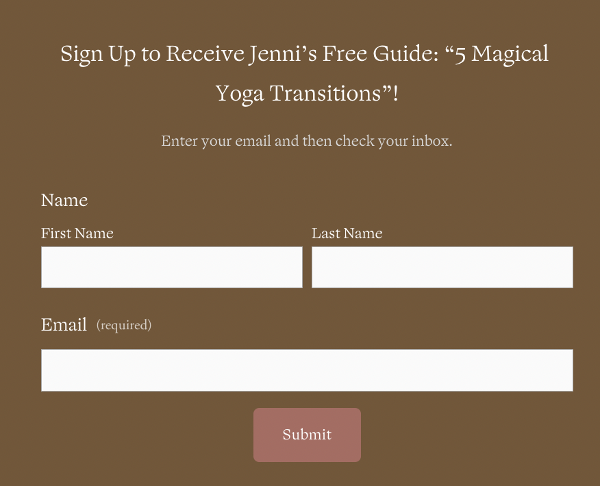 Jenni Rawlings yoga newsletter