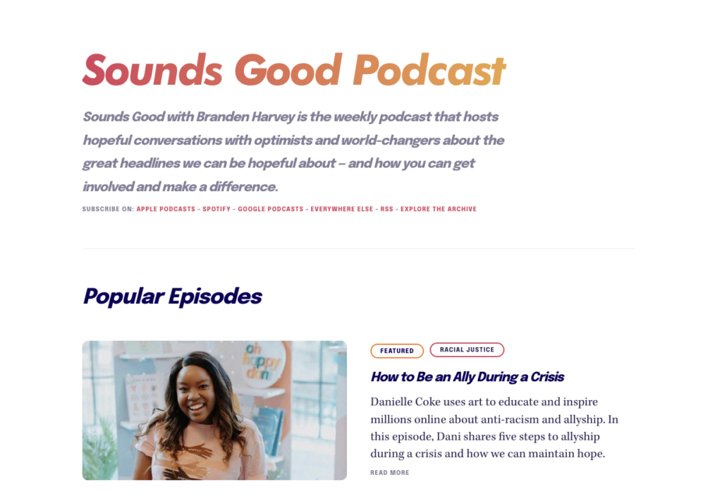 Sounds Good Podcast sell podcast episodes online