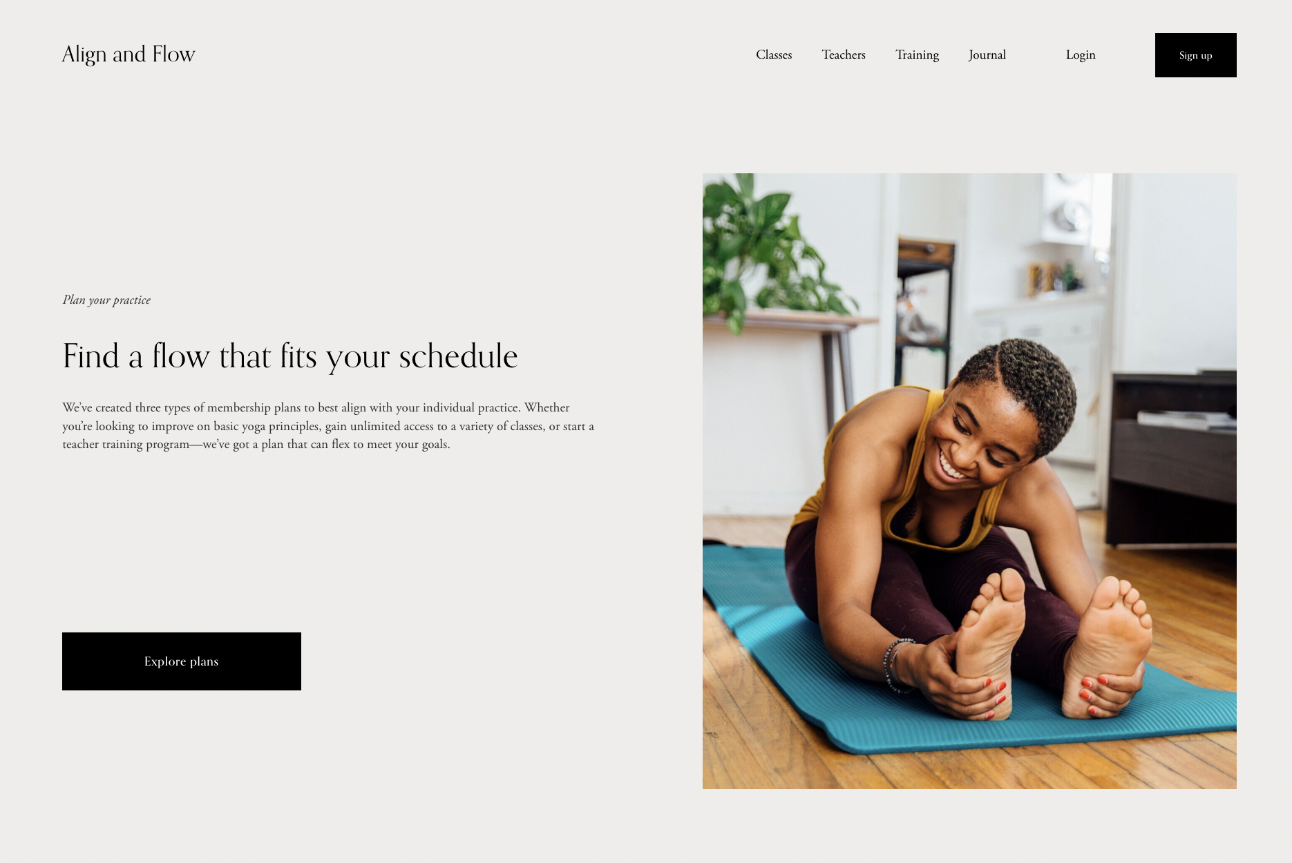 Teach yoga online squarespace template