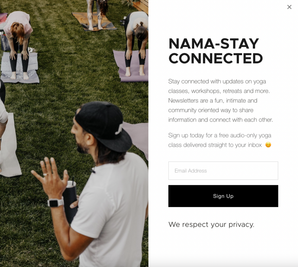 yoga newsletter example