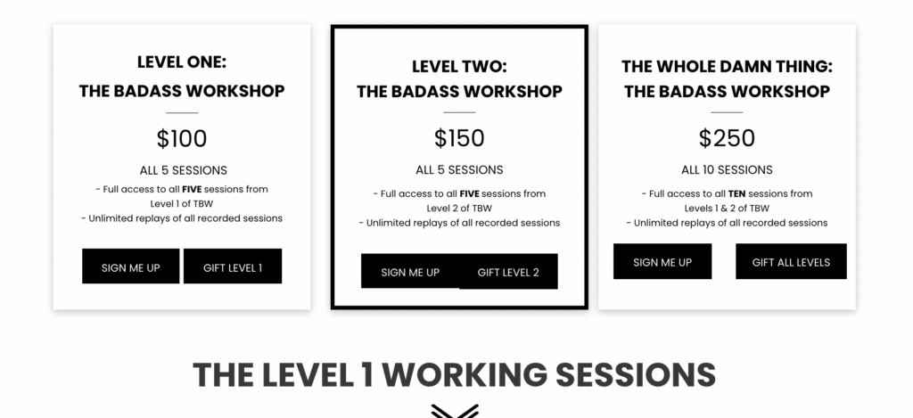 The Badass Workshop Online Course