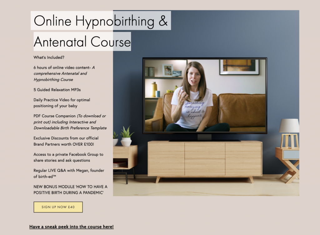 Online Hypnobirthing & Antenatal Course