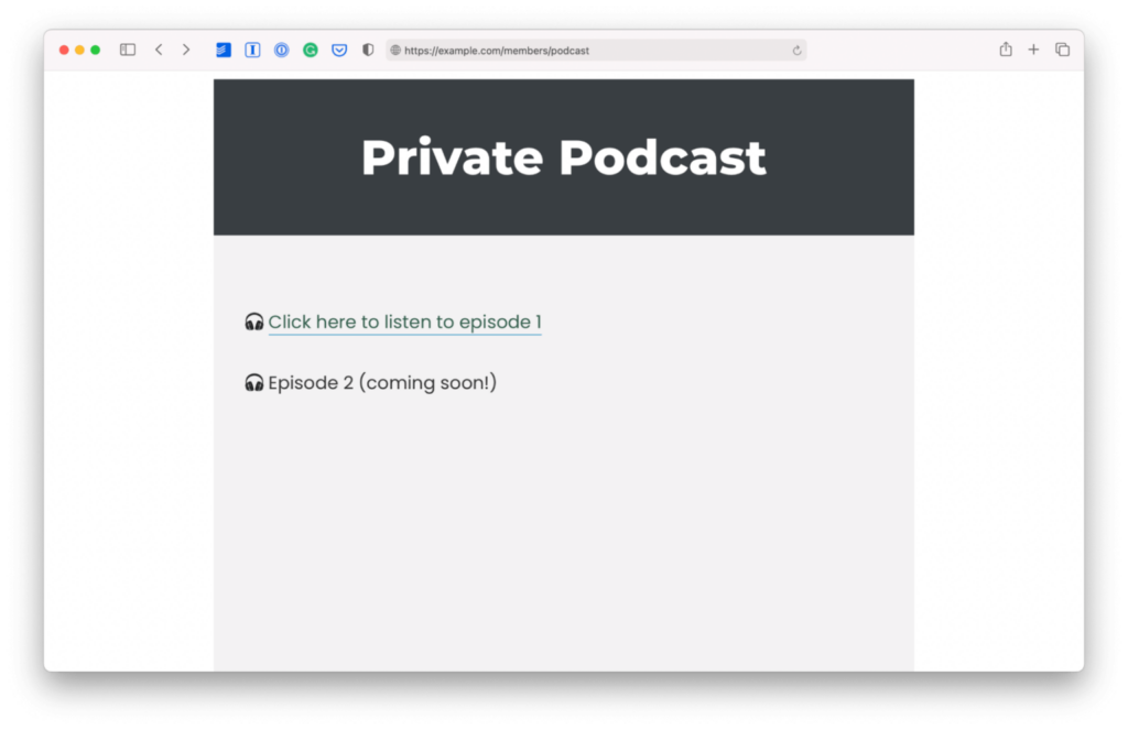 MemberSpace private podcast