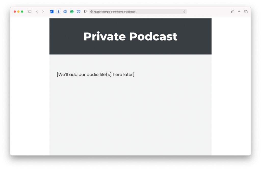 WordPress private podcast