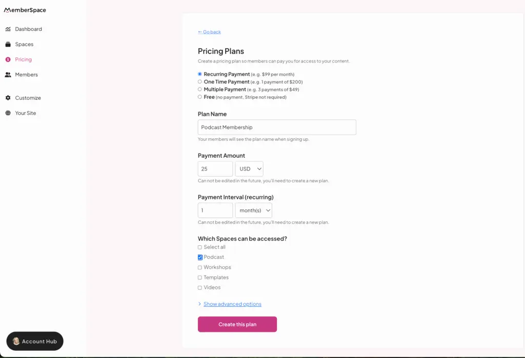 squarespace podcast pricing