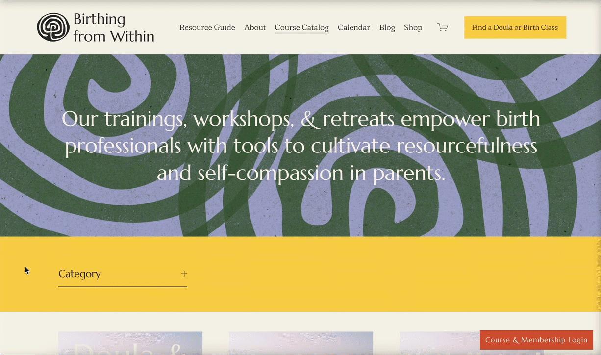 online courses on custom website