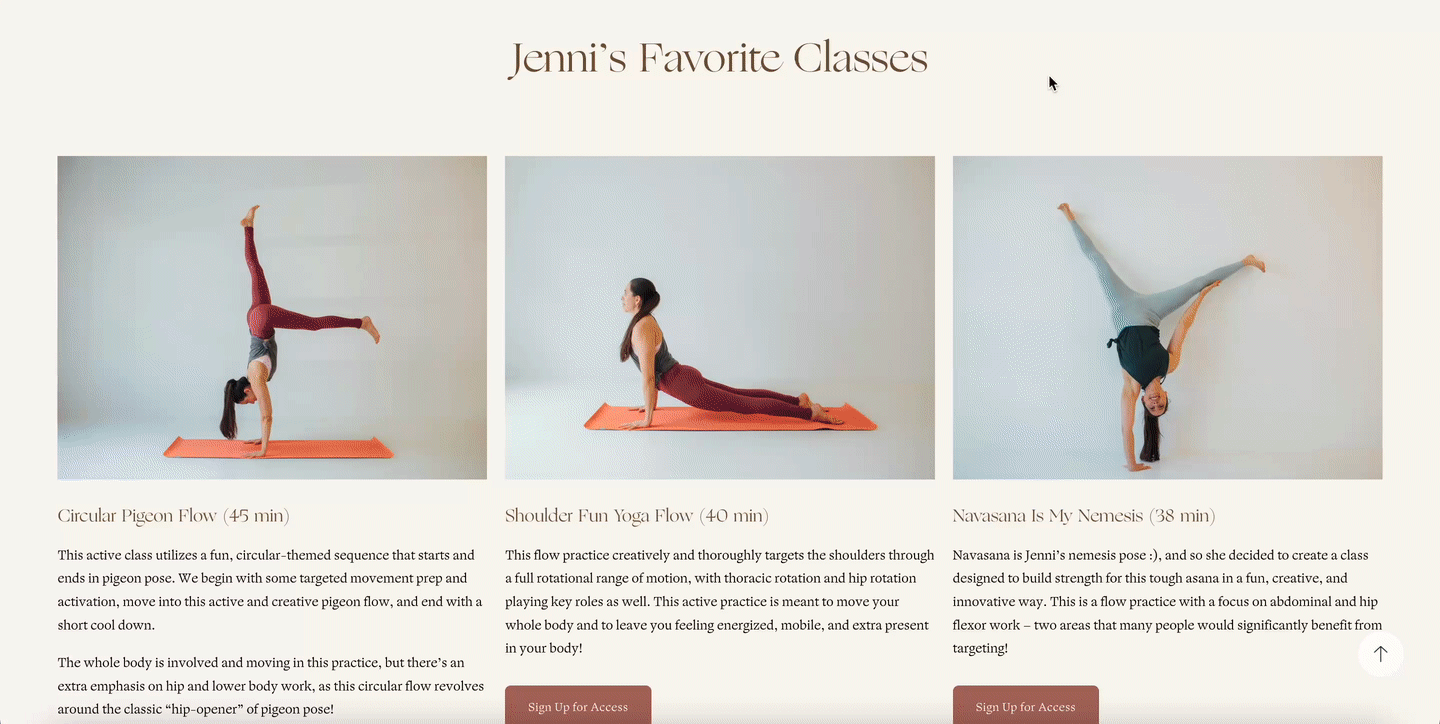 content library with on-demand yoga classes