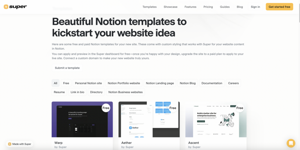 Super Notion template