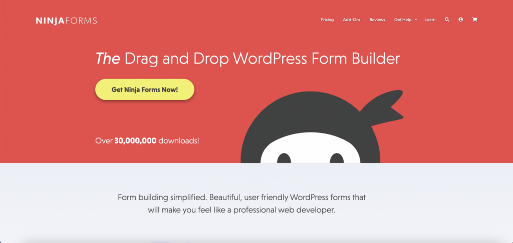 Ninja forms free WordPress plugin