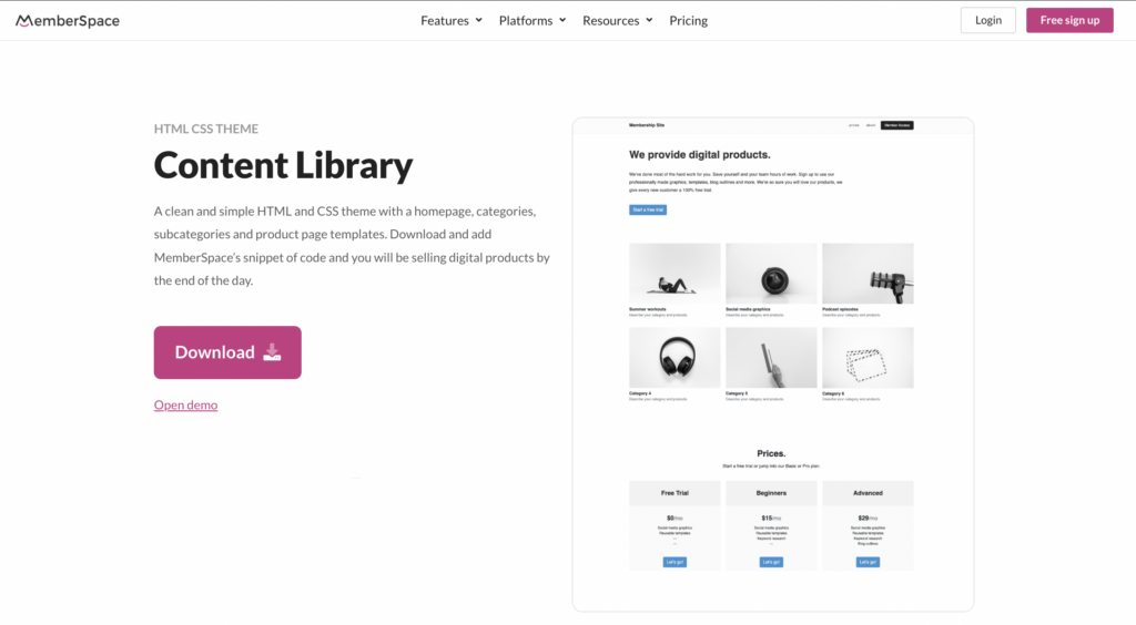 content library template