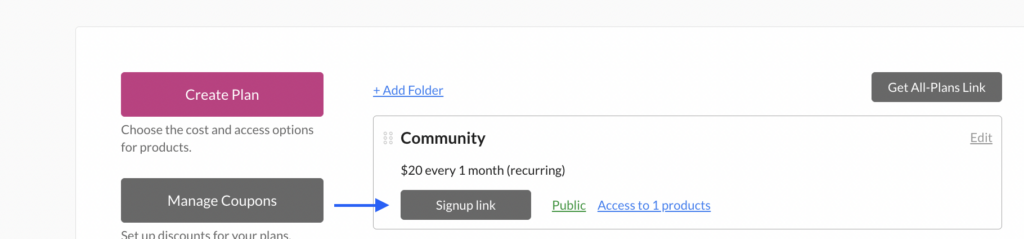 Paid community signup link