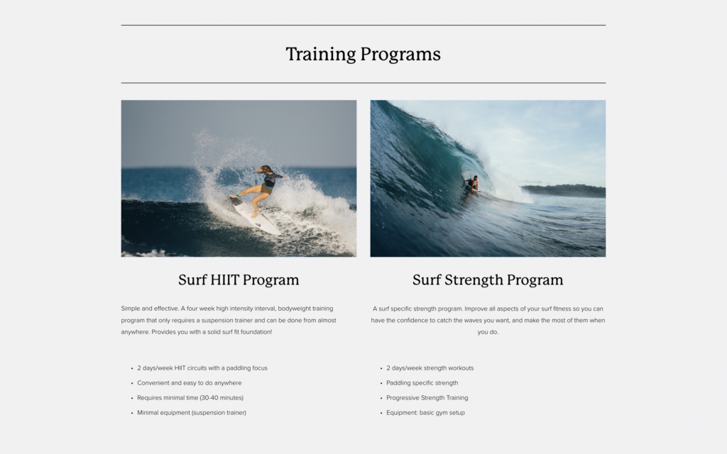 Seaward surf training content library