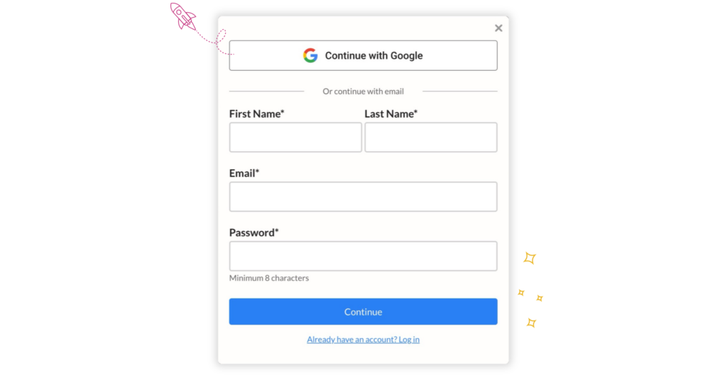 Sign up with Google SSO
