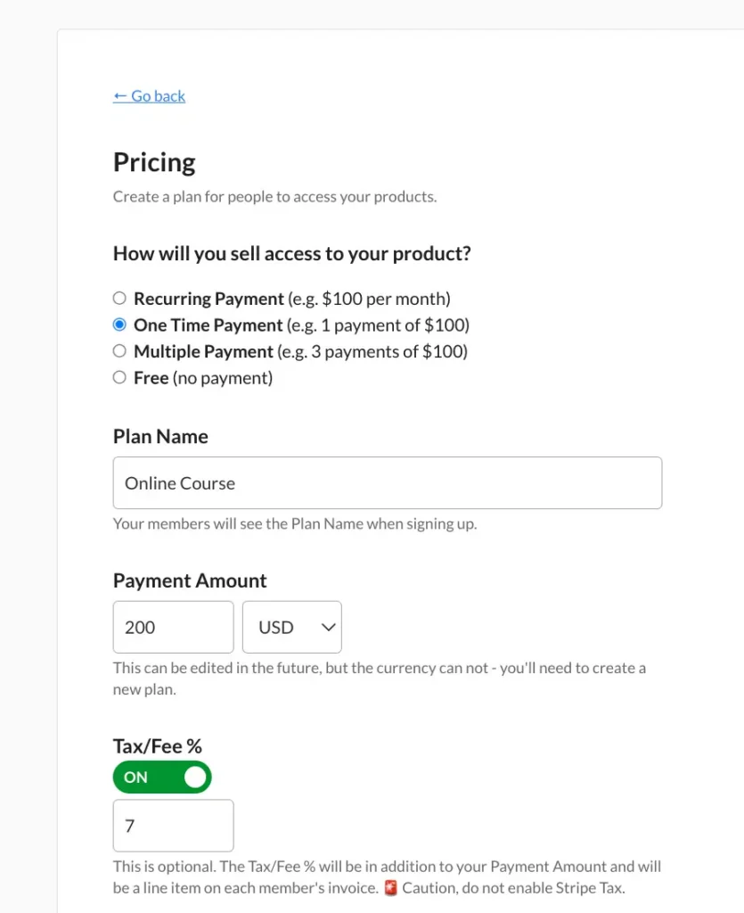WordPress online course pricing