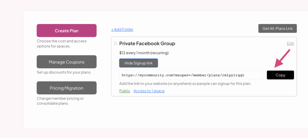 paid facebook group signup link