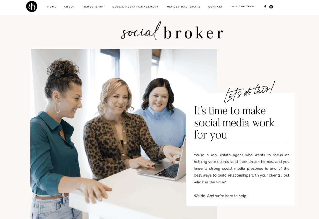 service based business social media management