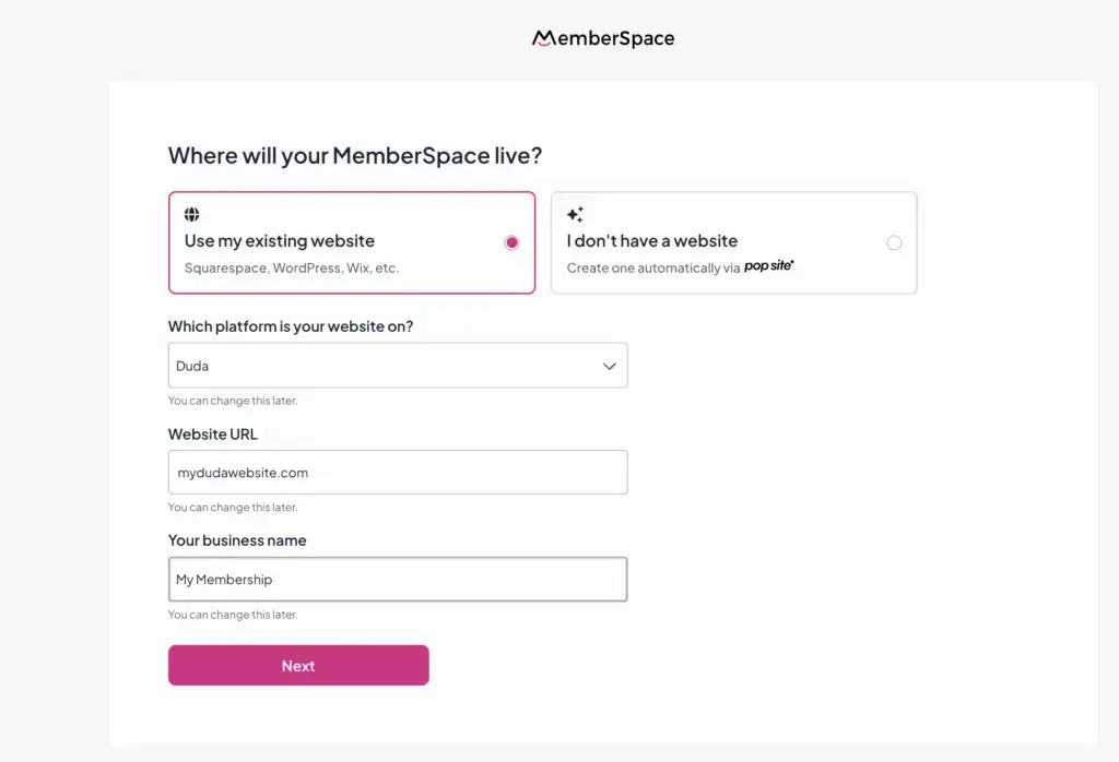 creating a duda membership site