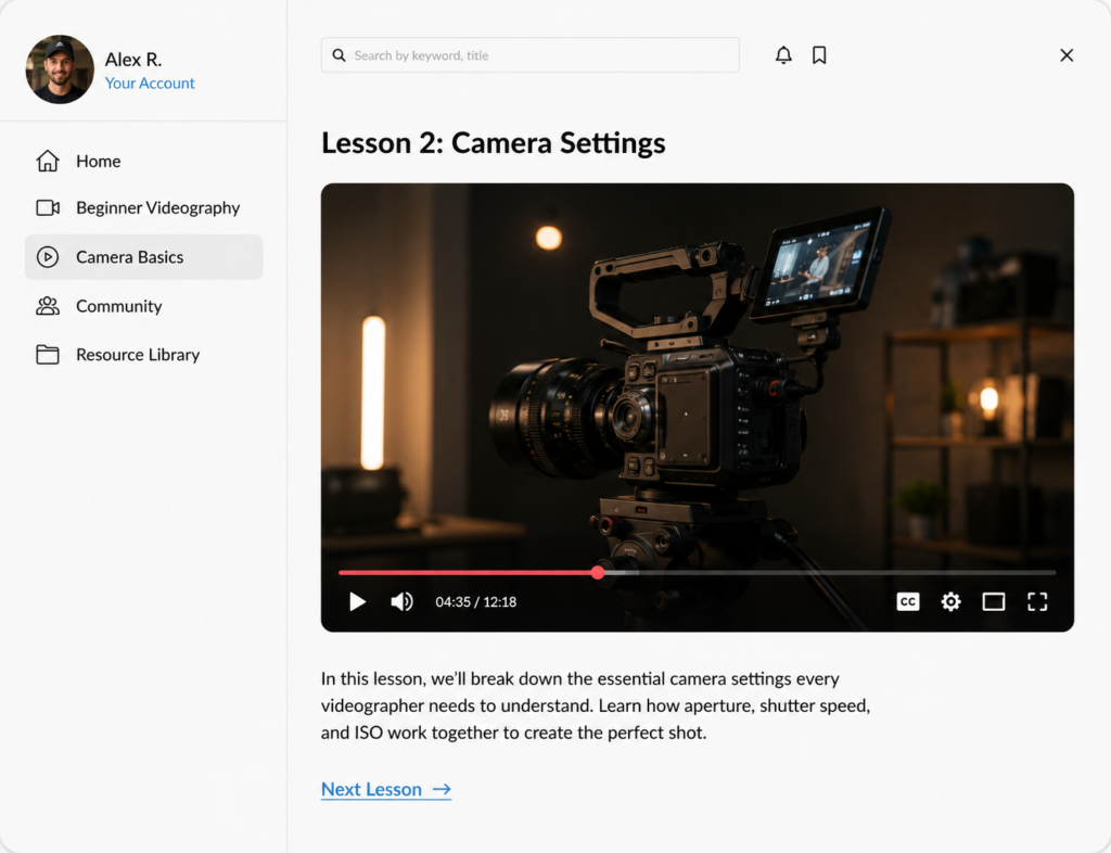 memberspace course example