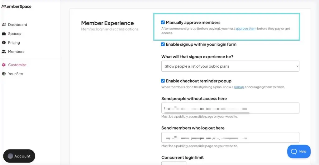 how to manually approve members on squarespace with memberspace