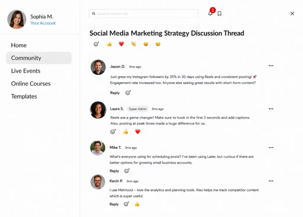 squarespace community forum with memberspace