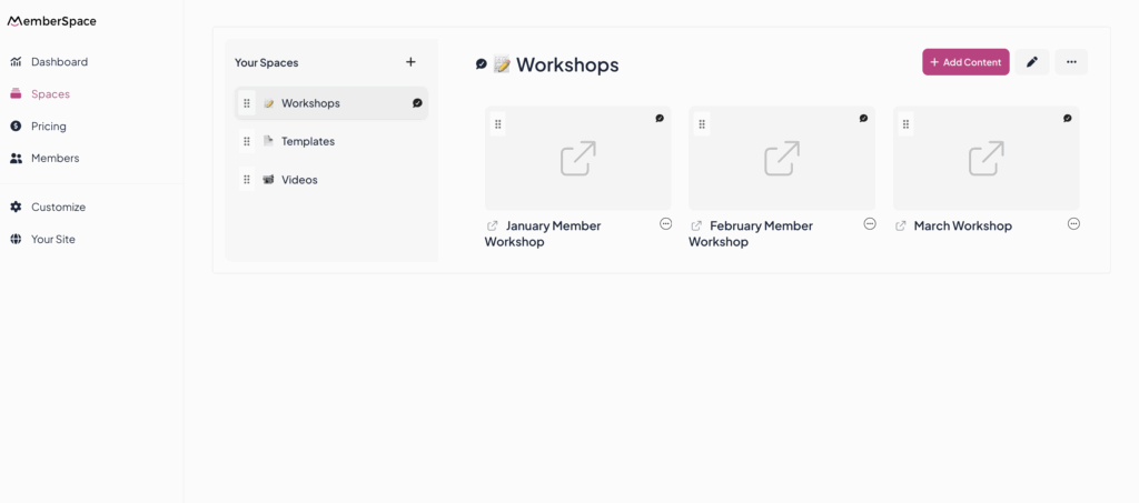 squarespace workshop example