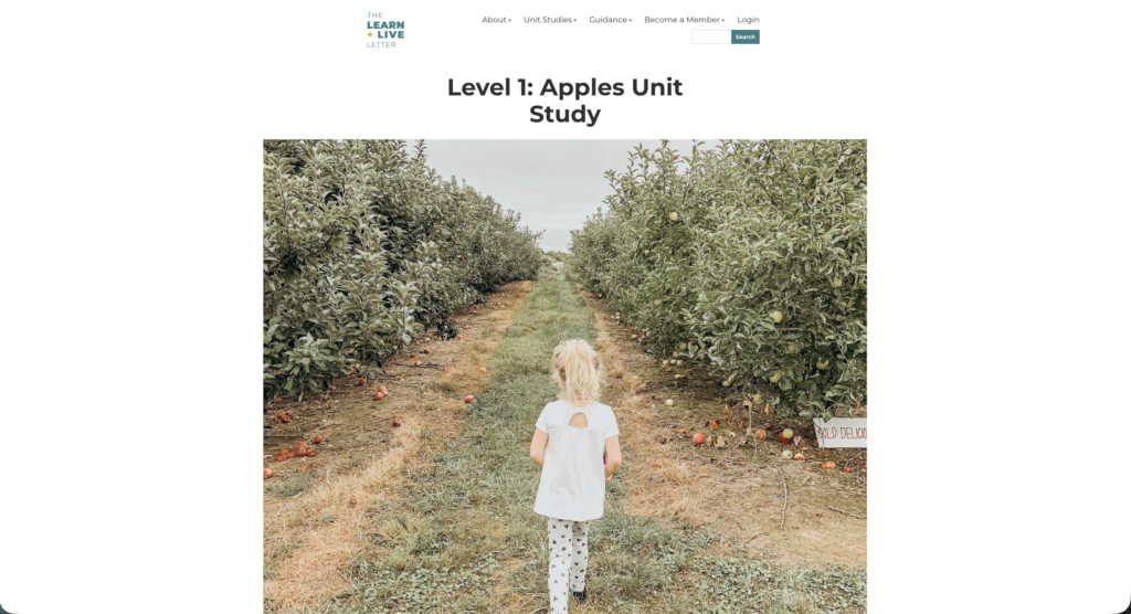 the Learn + Live Letter World wordpress digital product example