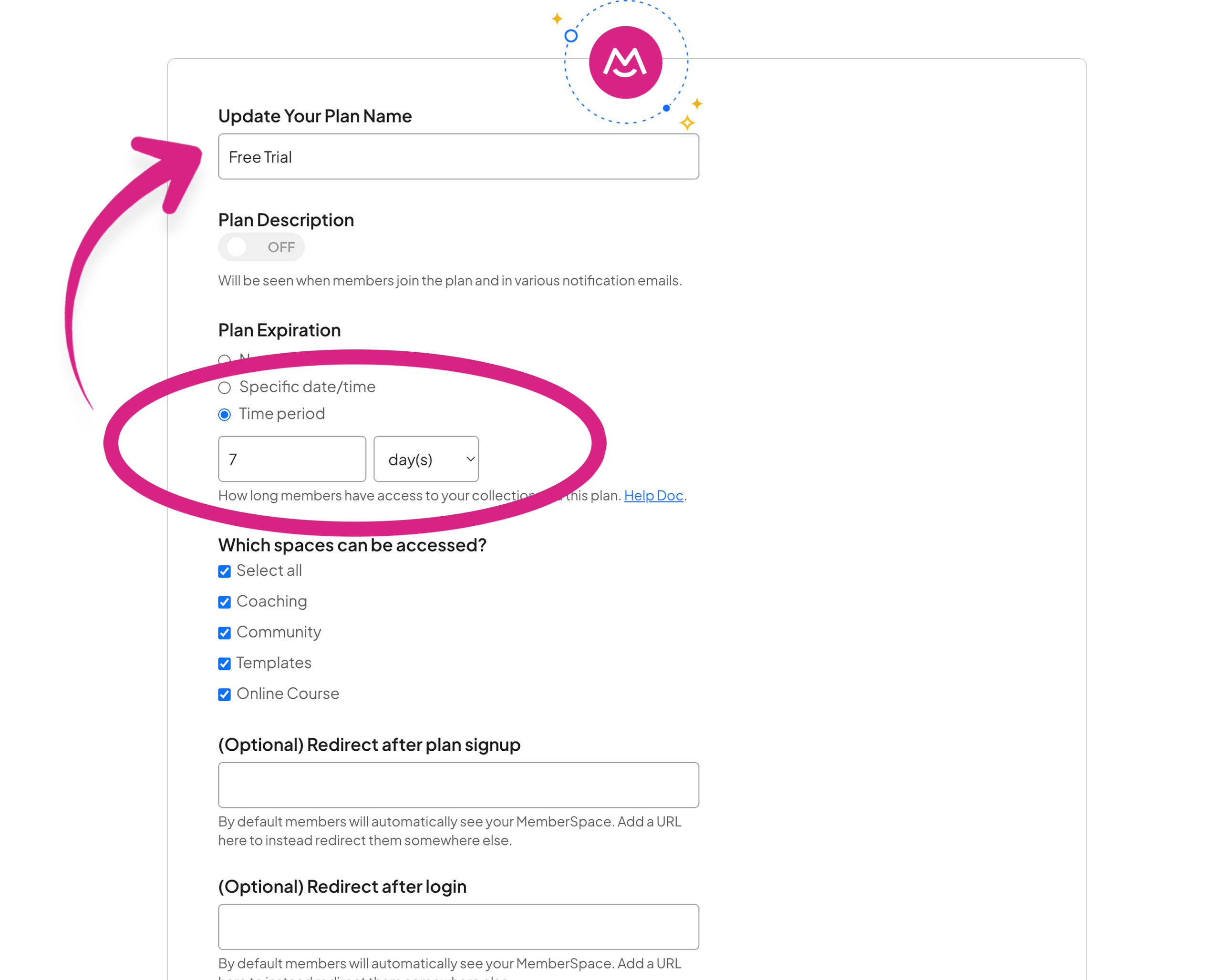 add free trials to squarespace membership sites