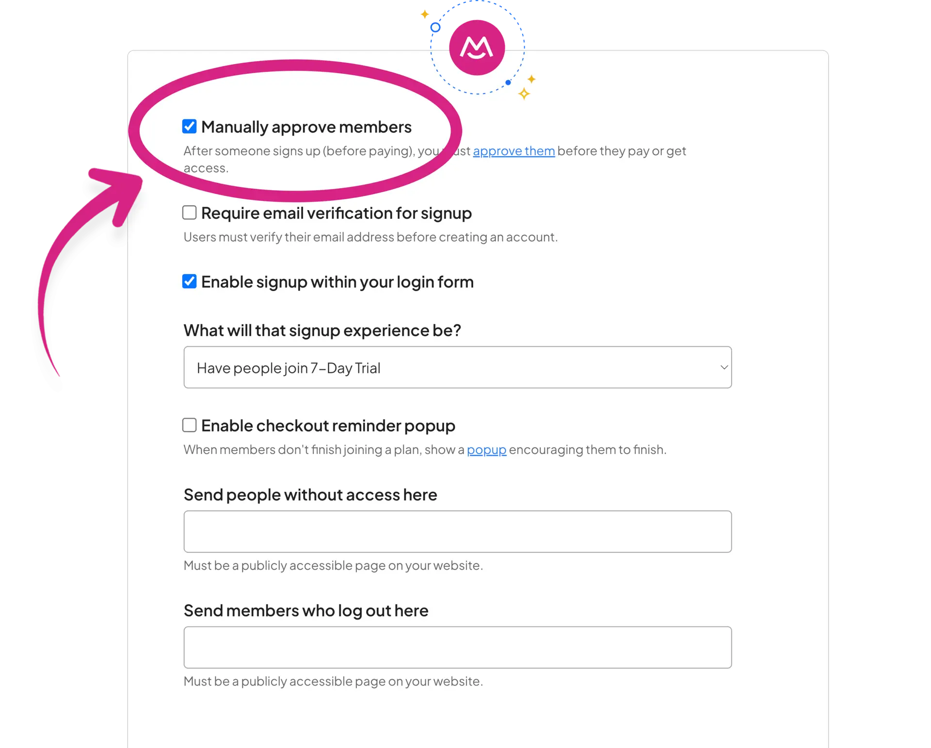 Manually Approval Members in Squarespace