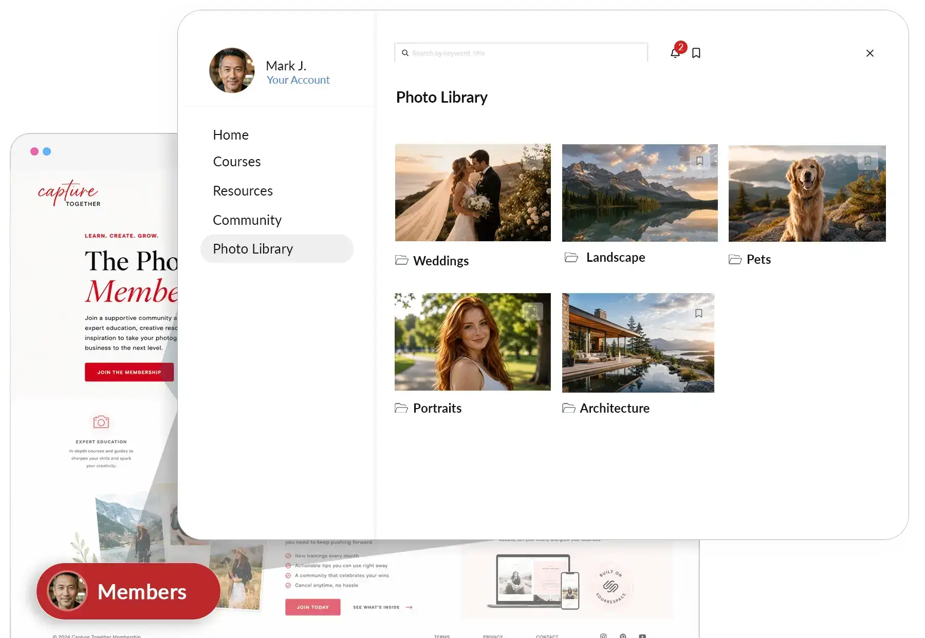 Squarespace content library