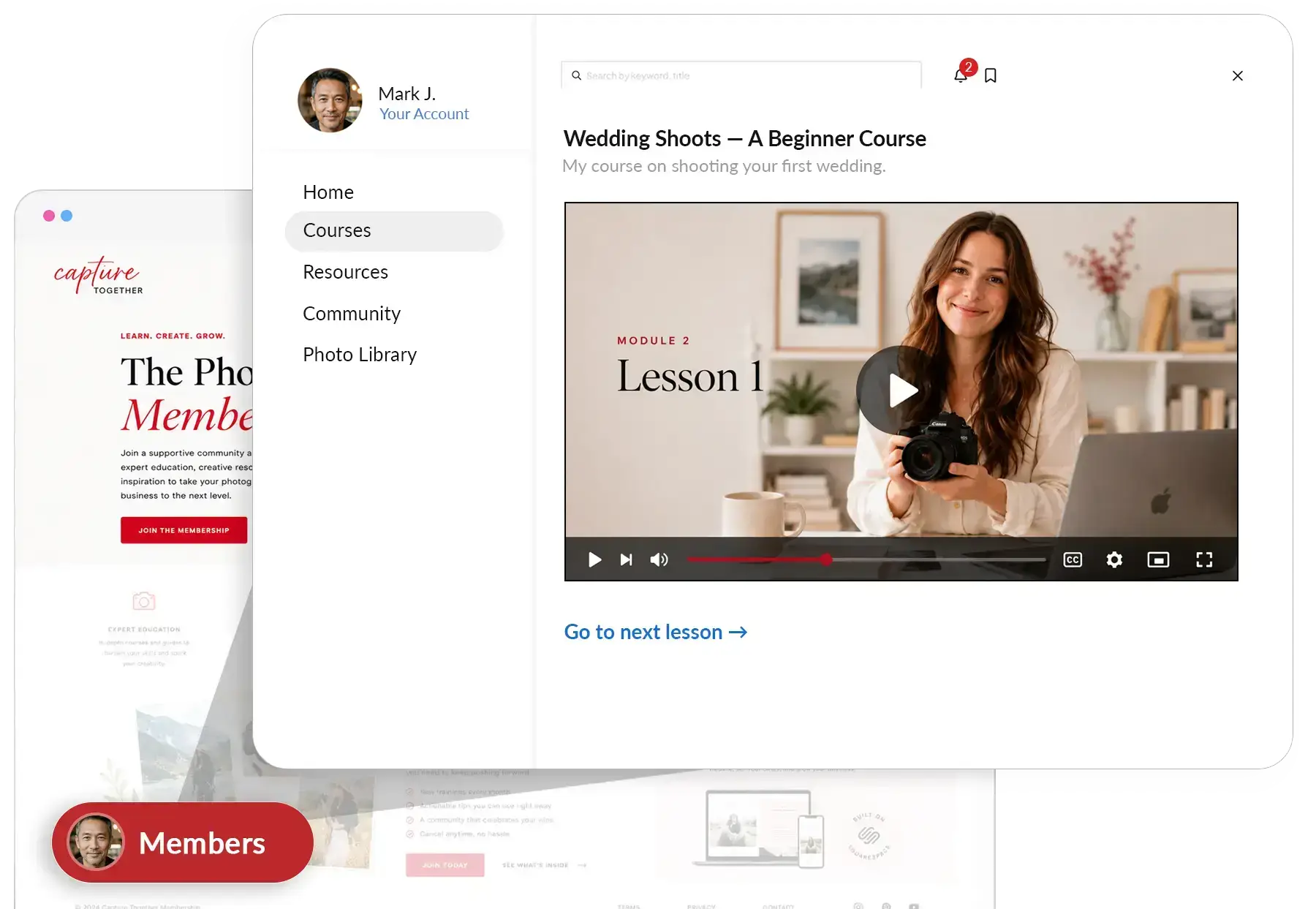 Squarespace online course plugin